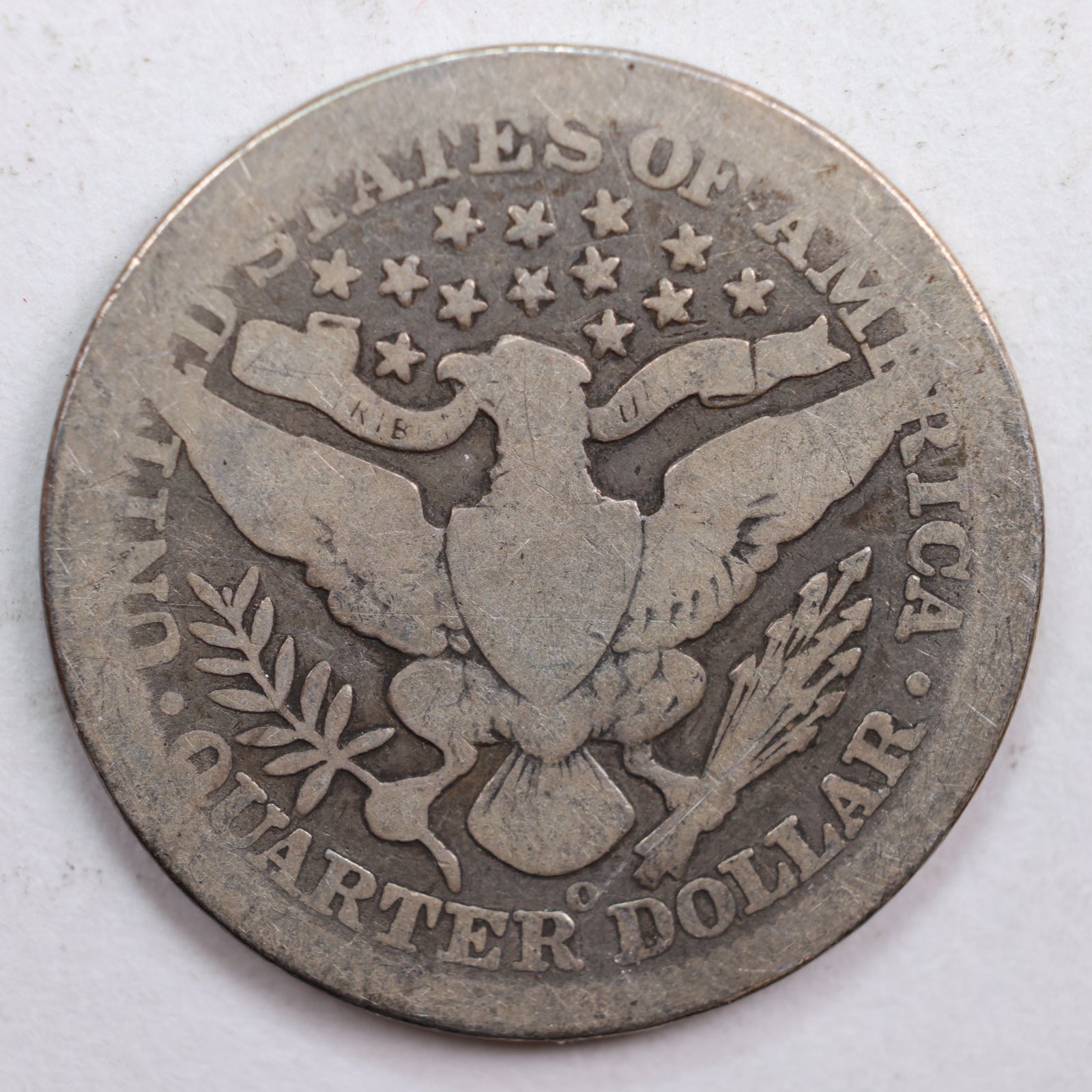 1901-O Barber Quarter, Abt Good Circulated Coin, Store #QR672