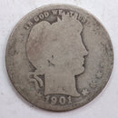1901-O Barber Quarter, Abt Good Circulated Coin, Store