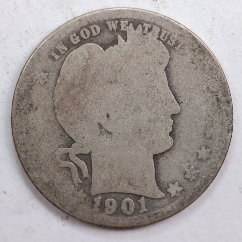 1901-O Barber Quarter, Abt Good Circulated Coin, Store