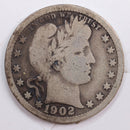 1902 Barber Quarter, Very Good Circulated Coin, Store