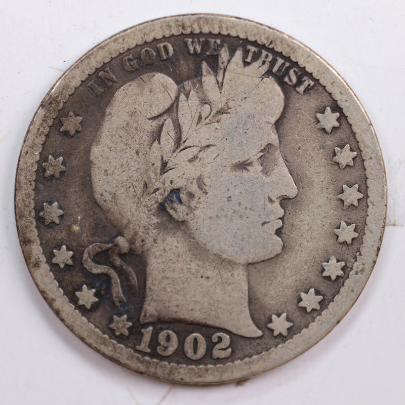 1902 Barber Quarter, Very Good Circulated Coin, Store