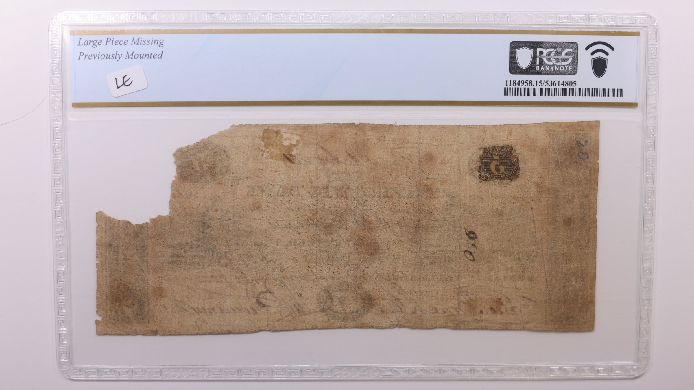 1821 $5, Hartford, Connecticut. Obsolete Currency, PCGS Fine-15, Store #GCON005.