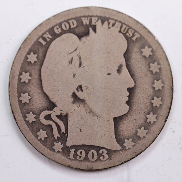 1903-O Barber Quarter, Abt Good Circulated Coin, Store #QR681