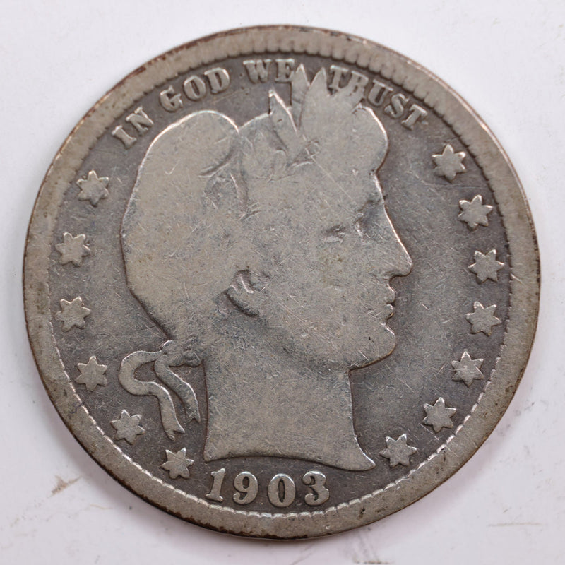 1903 Barber Quarter, Good Circulated Coin, Store