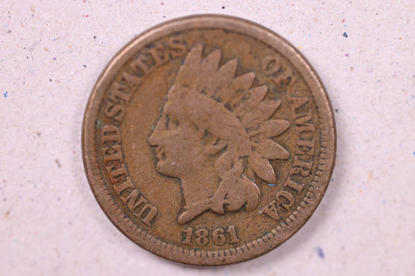 1861 Indian Head Cents., Very Good Circulated Coin., Store#0958