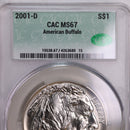 2001-D, American Buffalo., Silver Commemorative., CAC MS67., Store GMC071