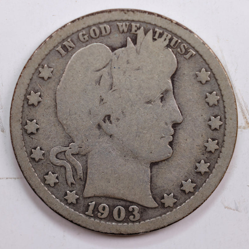 1903 Barber Quarter, Good Circulated Coin, Store