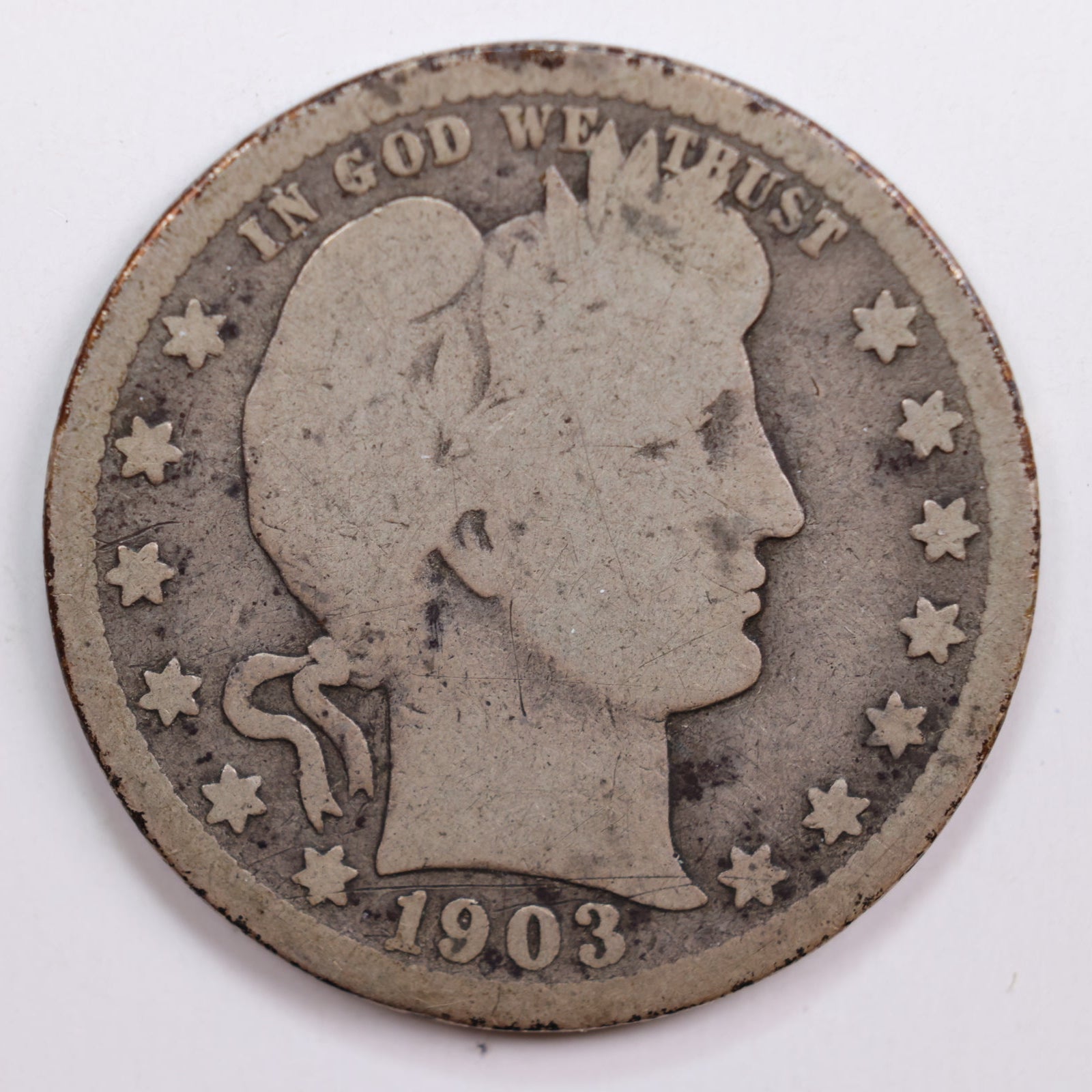 1903 Barber Quarter, Good Circulated Coin, Store #QR686