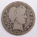 1903 Barber Quarter, Good Circulated Coin, Store