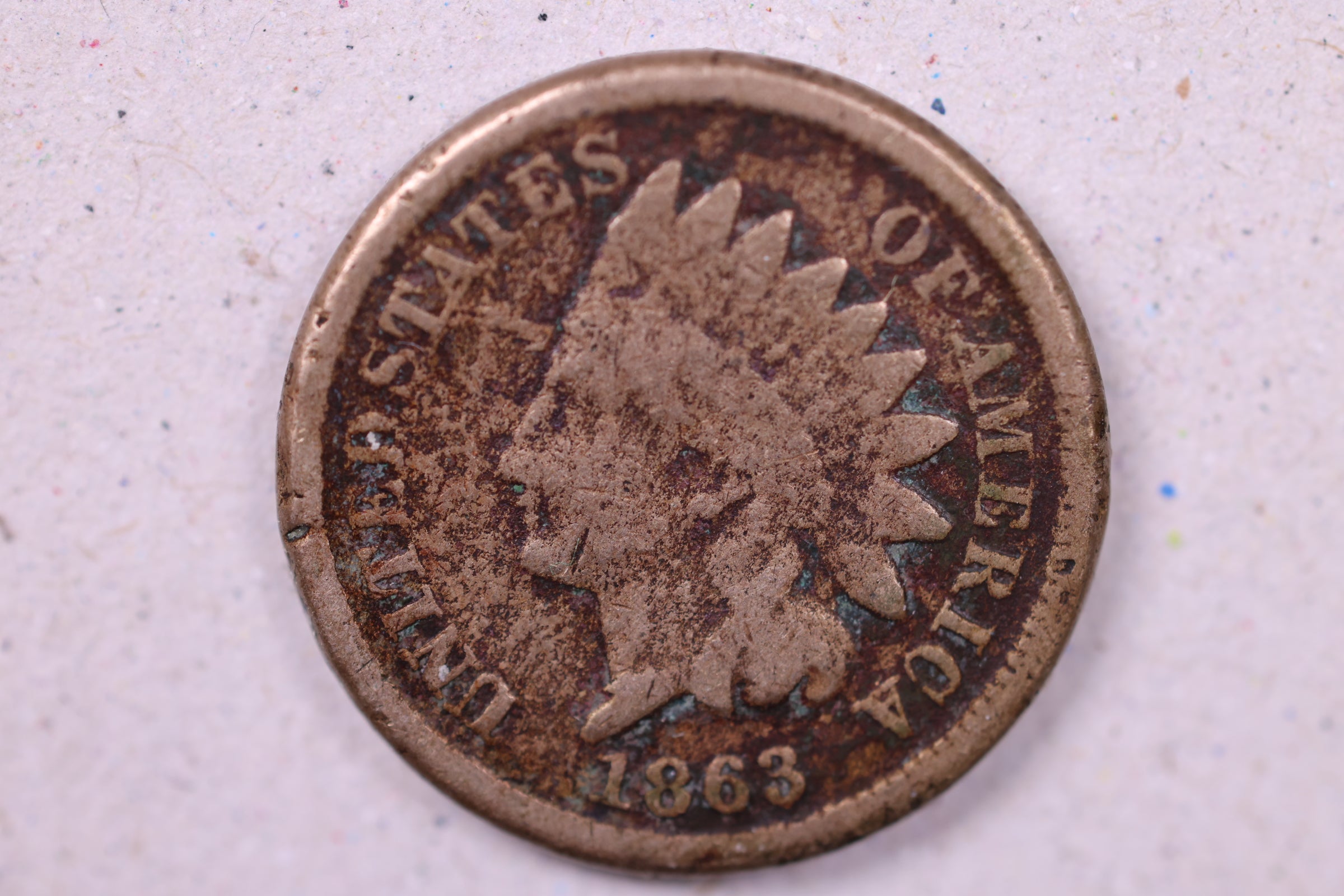 1863 Indian Head Cents., Very Good Circulated Coin., Store#0960
