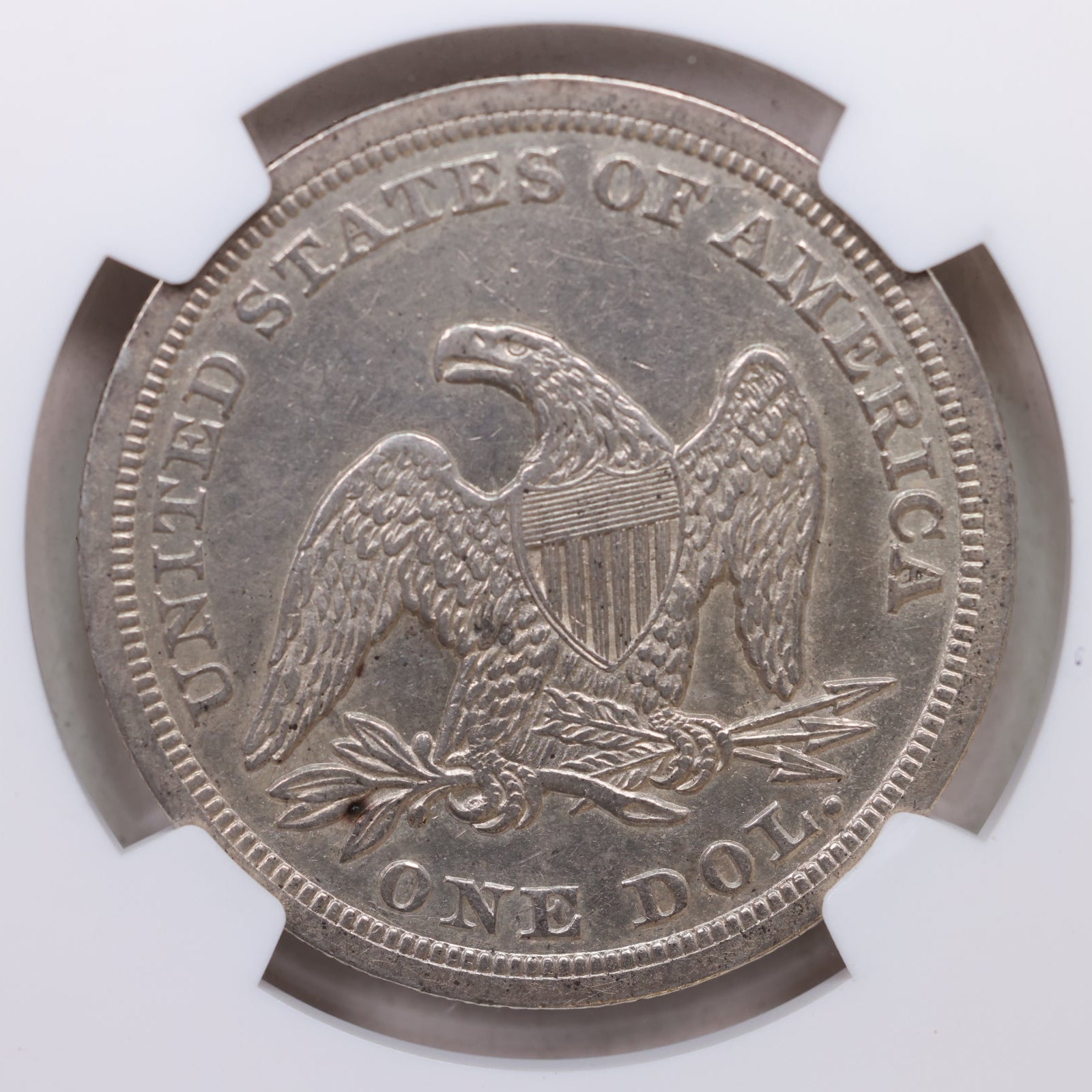 1846 Seated Liberty Silver Dollar, Circulated, NGC AU-53, Store #GDR0294.