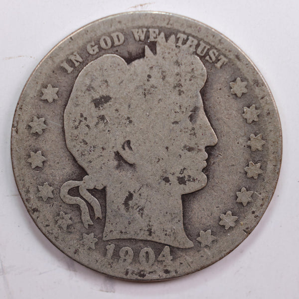 1904-O Barber Quarter, Abt Good Circulated Coin, Store #QR693