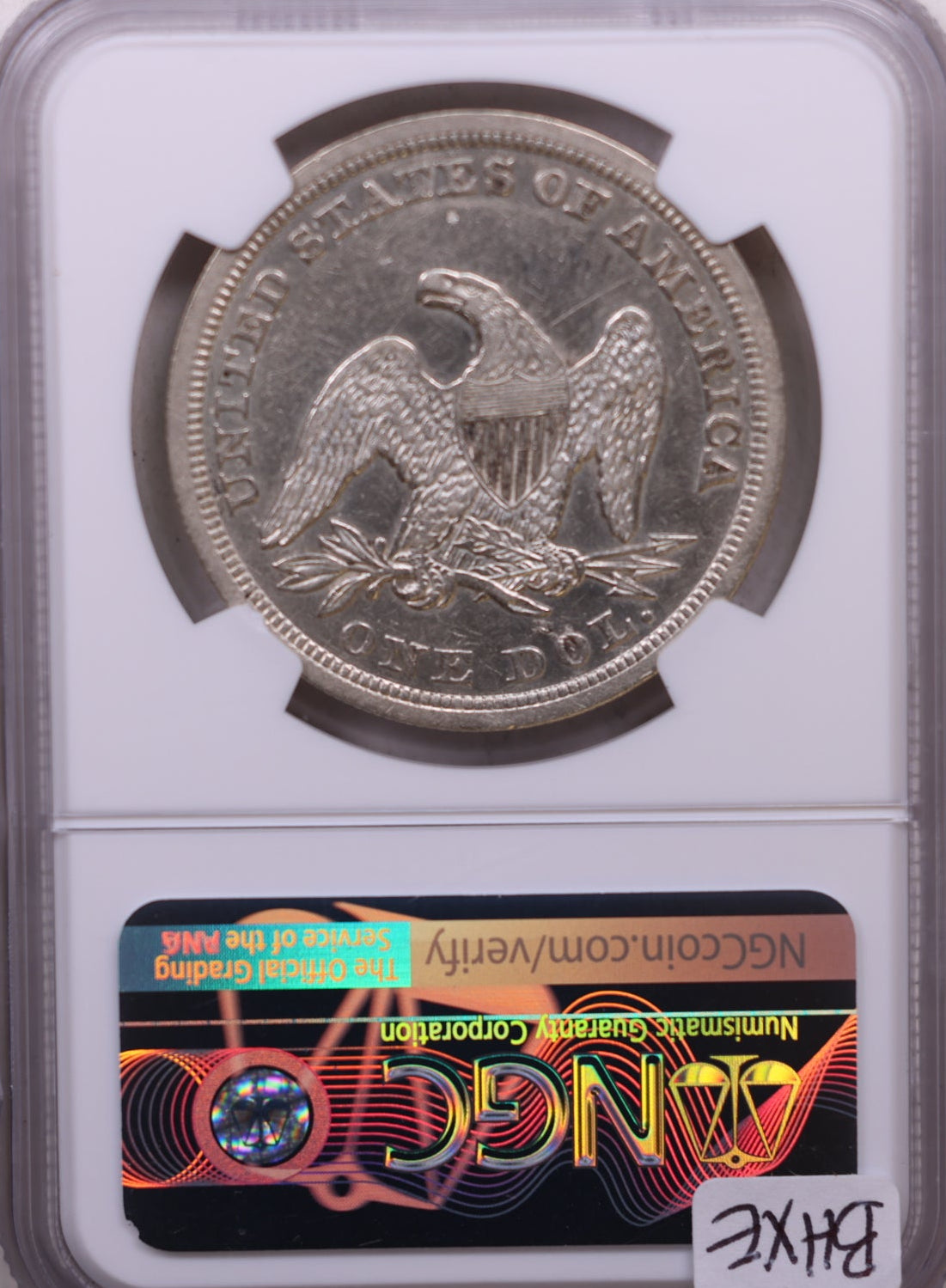 1847 Seated Liberty Silver Dollar, Circulated, NGC AU-53, Store #GDR0295.