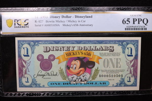 1993 $1, DISNEY DOLLAR - Disney World.. Store Sale #30115