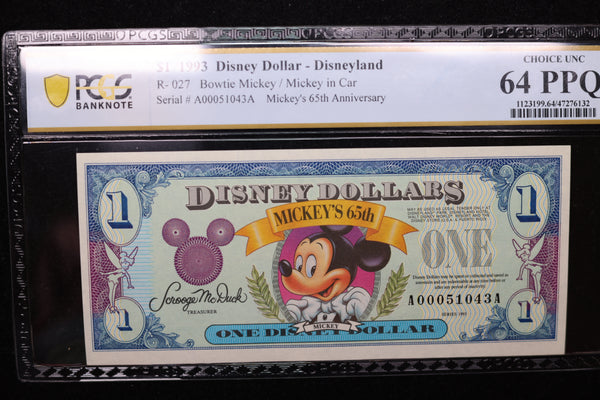 1993 $1, DISNEY DOLLAR - Disney World.. Store Sale #30116