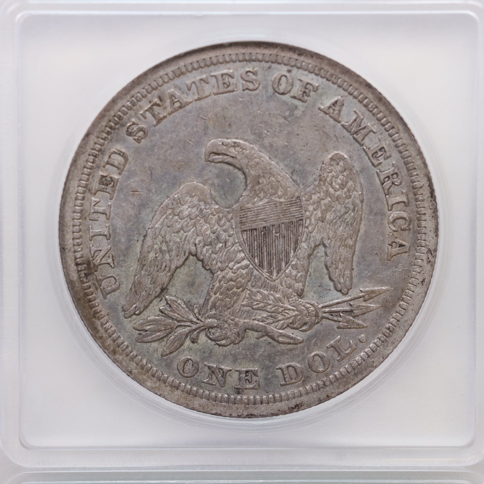 1847 Seated Liberty Silver Dollar, Circulated, ICG EF-45, Store #GDR0296.