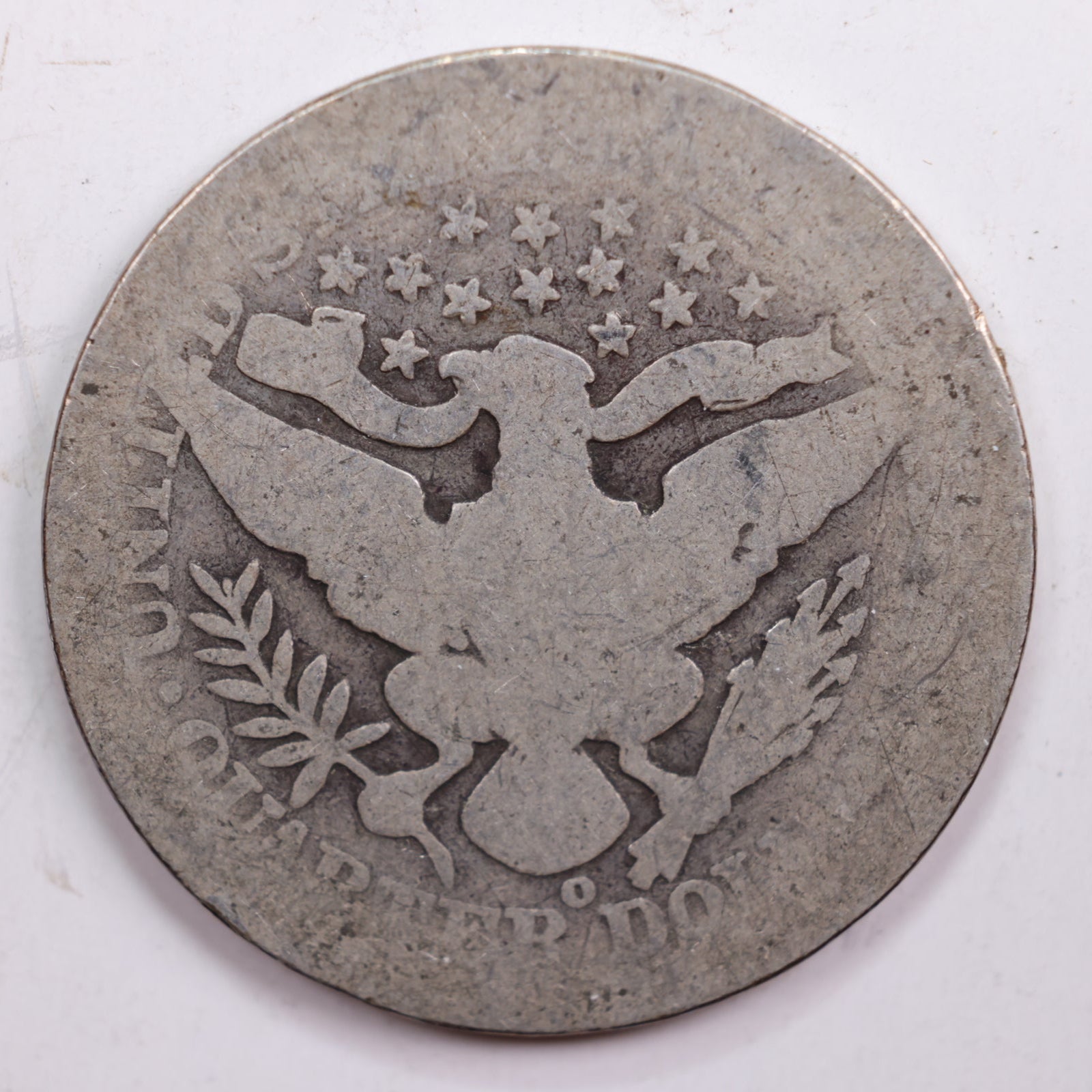 1904-O Barber Quarter, About Good Circulated Coin, Store #QR695