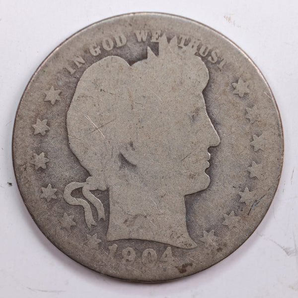 1904-O Barber Quarter, Abt Good Circulated Coin, Store #QR696