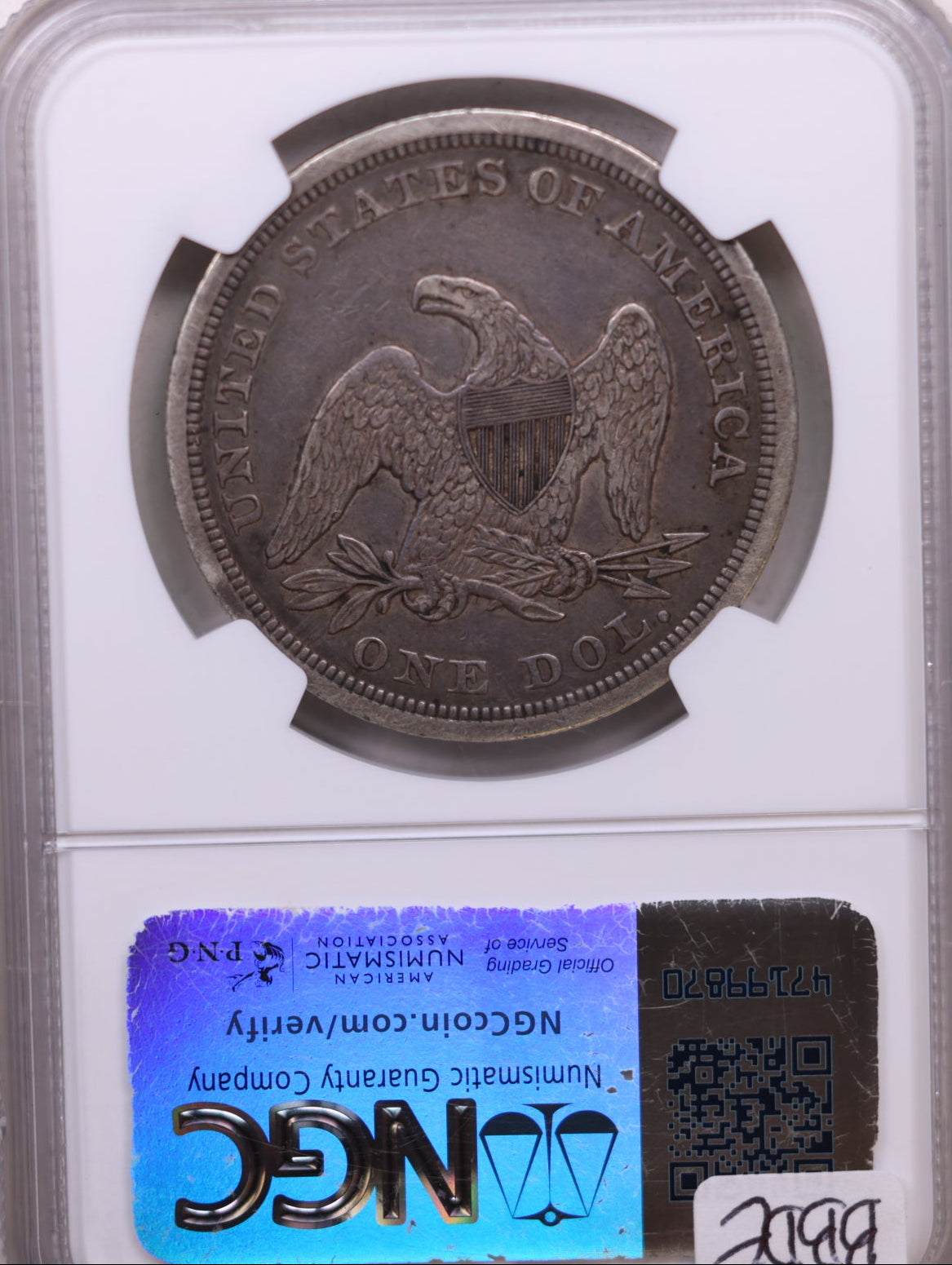 1849 Seated Liberty Silver Dollar, Circulated, NGC XF-45, Store #GDR0297.