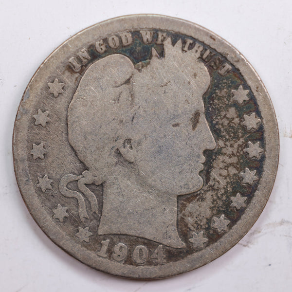 1904-O Barber Quarter, Good Circulated Coin, Store #QR697