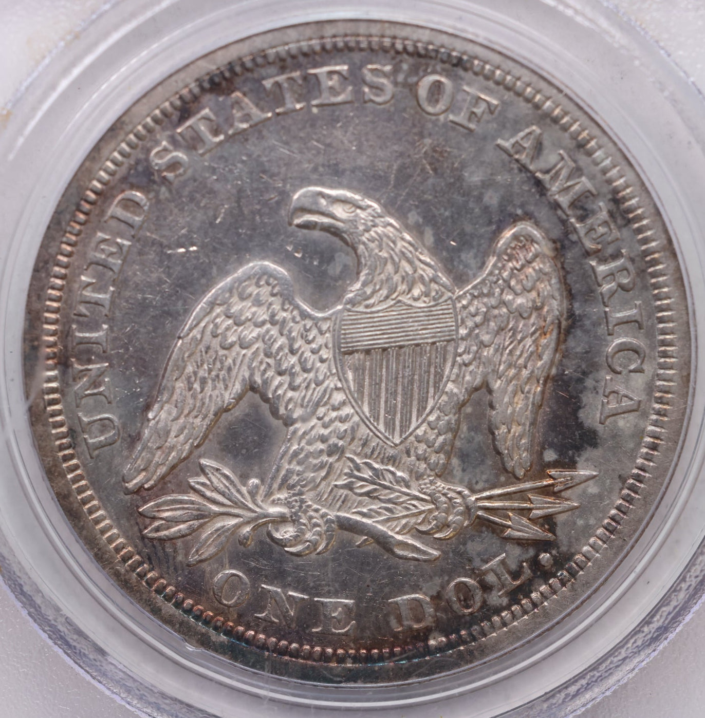 1849 Seated Liberty Silver Dollar, Circulated, PCGS AU-50, Store #GDR0298.