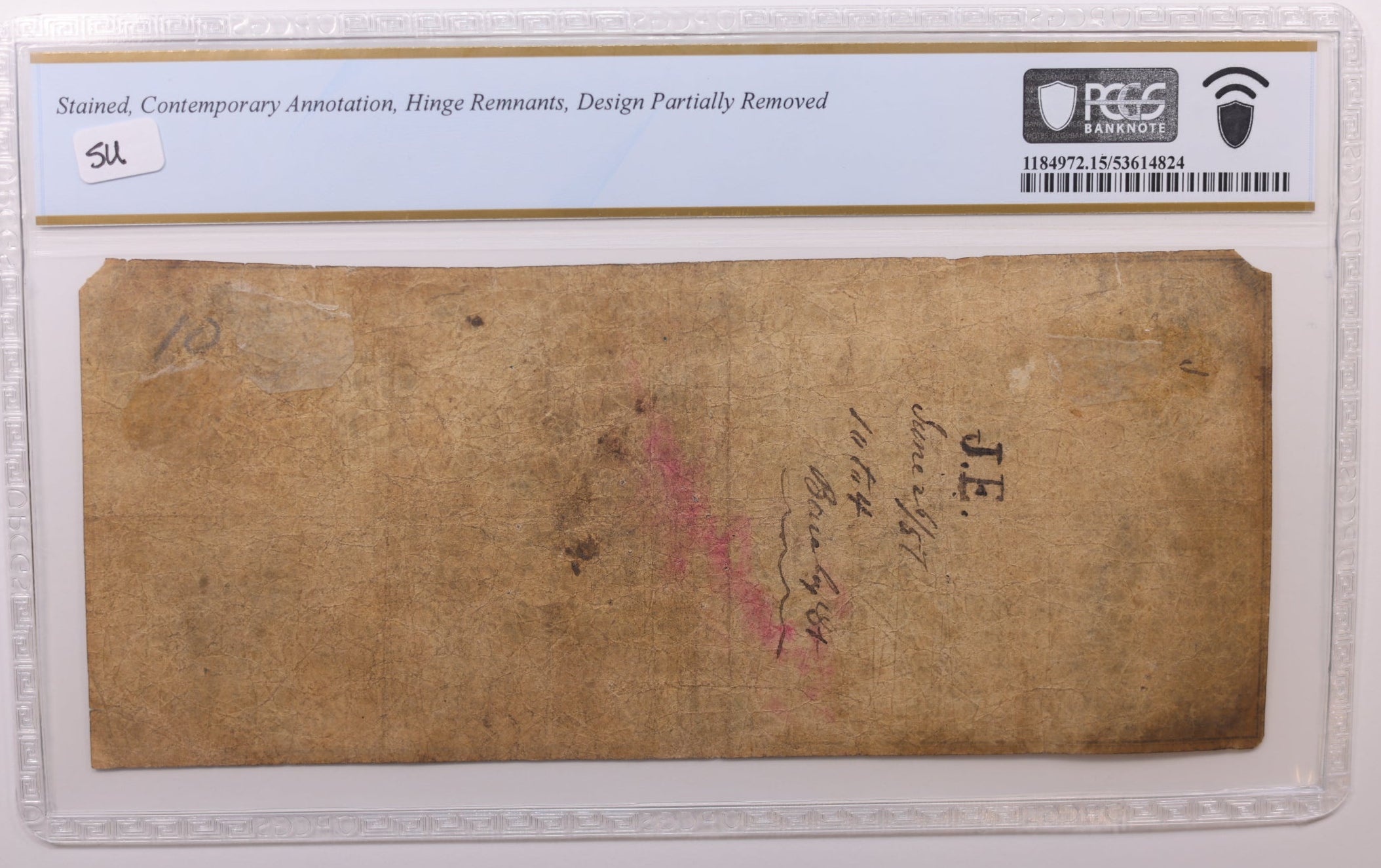 1852 $2 Washington D.C. Obsolete Currency, PCGS Fine15, STORE #GDC047.