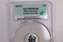 2015-P March of Dimes, Ten Cents., Silver Commemorative., CAC PR68., Store GMC103