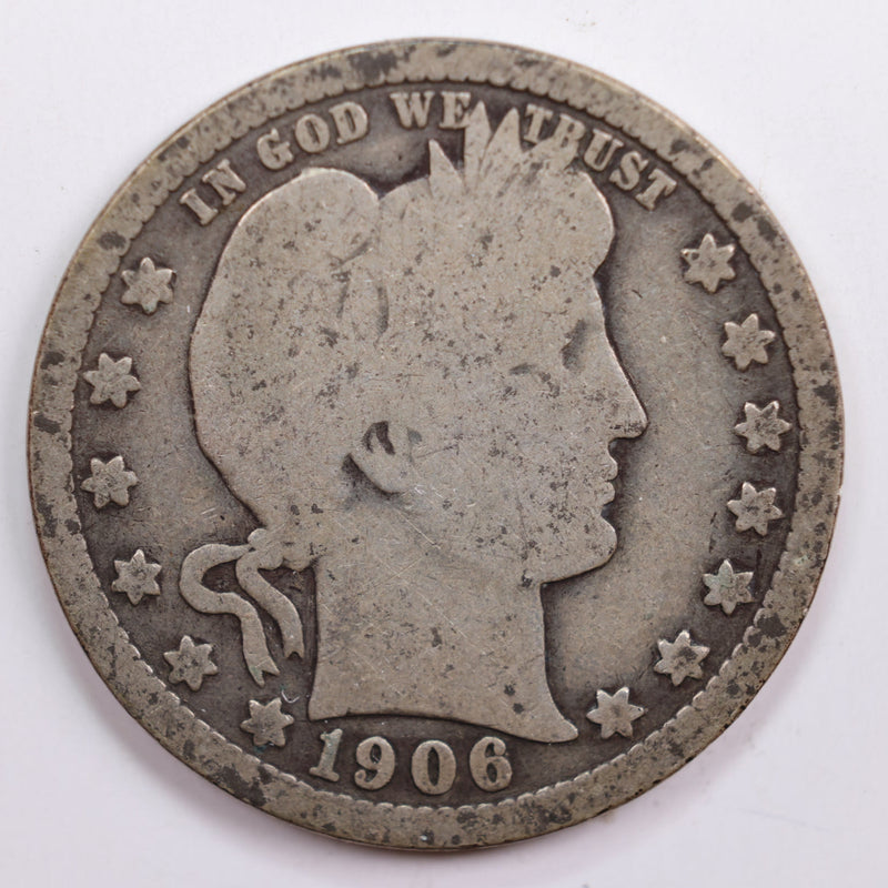 1906 Barber Quarter, Good Circulated Coin, Store