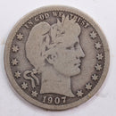 1907 Barber Quarter, Good Circulated Coin, Store