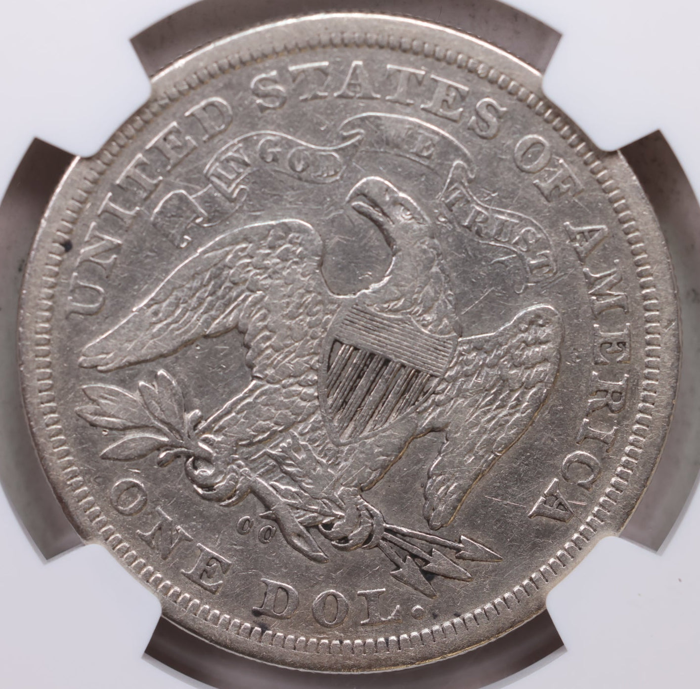 1870-CC Seated Liberty Silver Dollar, Circulated, NGC Fine-12, Store #GDR0302.