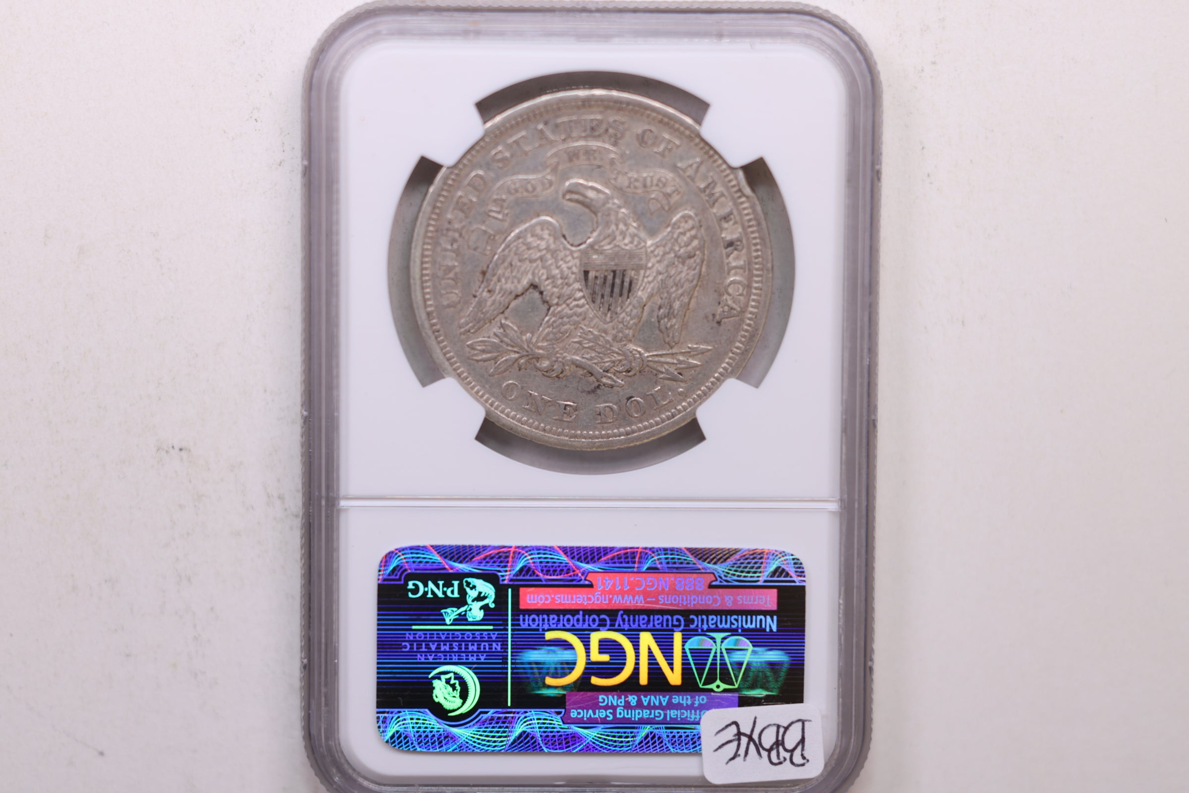 1871 Seated Liberty Silver Dollar, Circulated, NGC AU-50, Store #GDR0303.