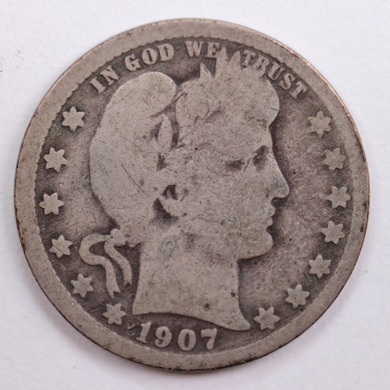 1907-O Barber Quarter, Good Circulated Coin, Store