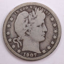 1907 Barber Quarter, Fine Circulated Coin, Store
