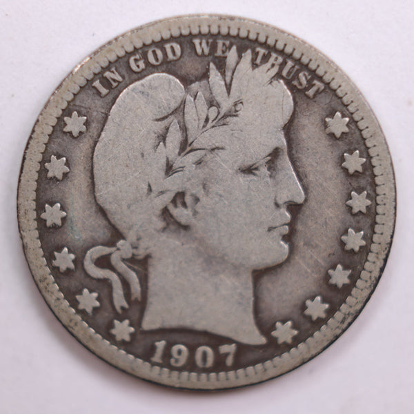 1907 Barber Quarter, Fine Circulated Coin, Store #QR711