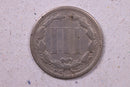 1874 3 Cent Copper Nickel., Very Good Circulated Coin., Store