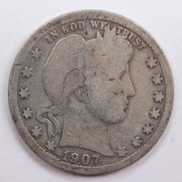 1907 Barber Quarter, Good Circulated Coin, Store #QR712
