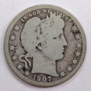 1907-O Barber Quarter, Abt Good Circulated Coin, Store