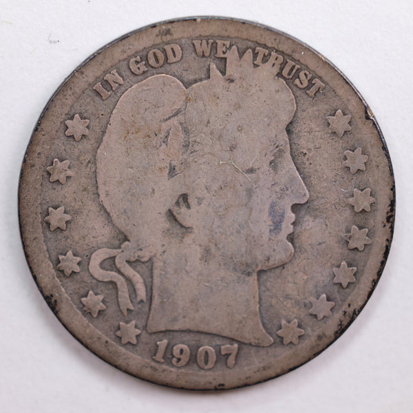 1907-O Barber Quarter, Good Circulated Coin, Store #QR715