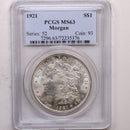 1921 Morgan Silver Dollar, Uncirculated, PCGS MS-63, Store SALE