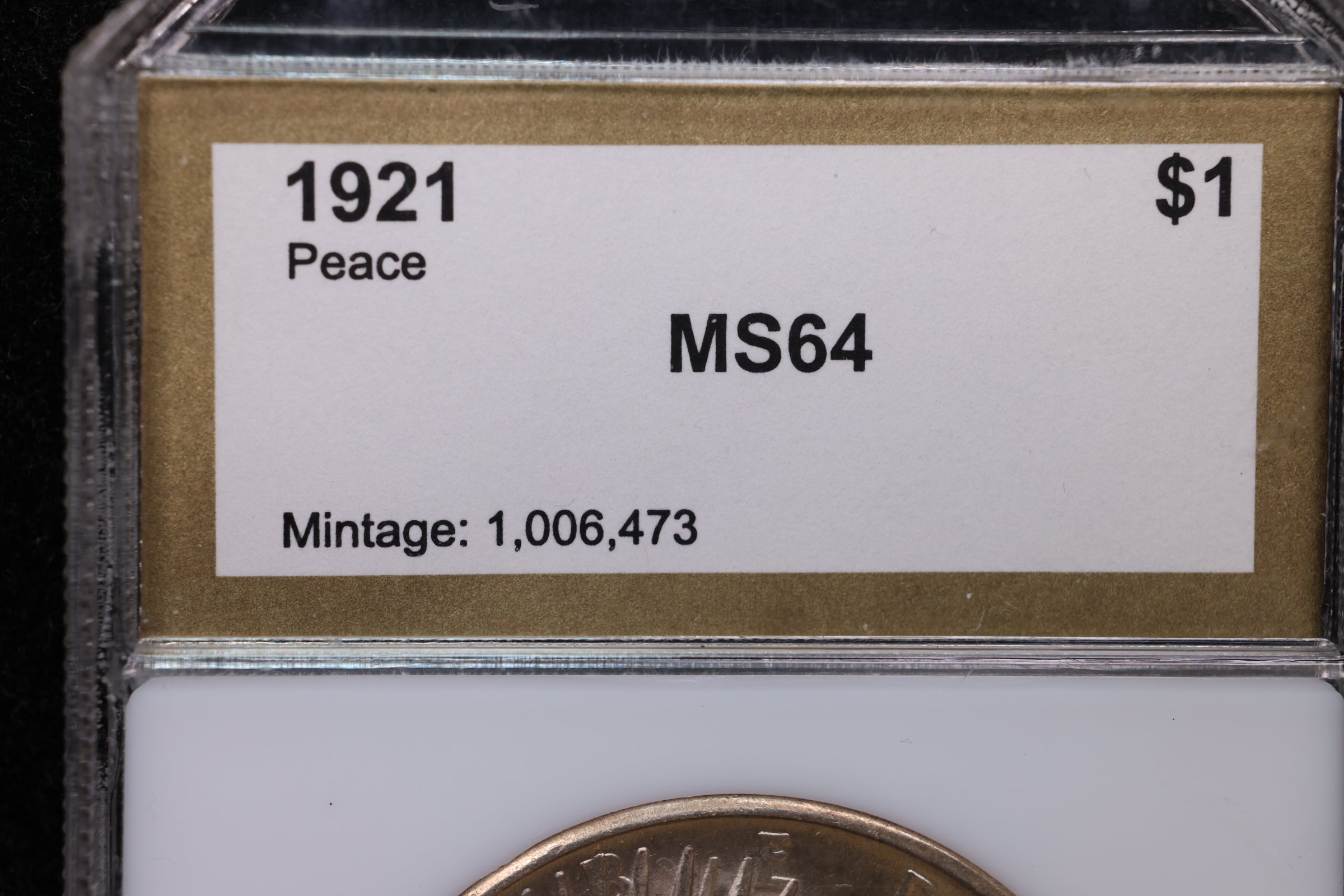 1921 Peace Silver Dollar, Gem Uncirculated. Store Sale #S015002