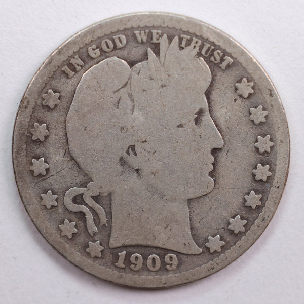 1909-S Barber Quarter, Good Circulated Coin, Store #QR719