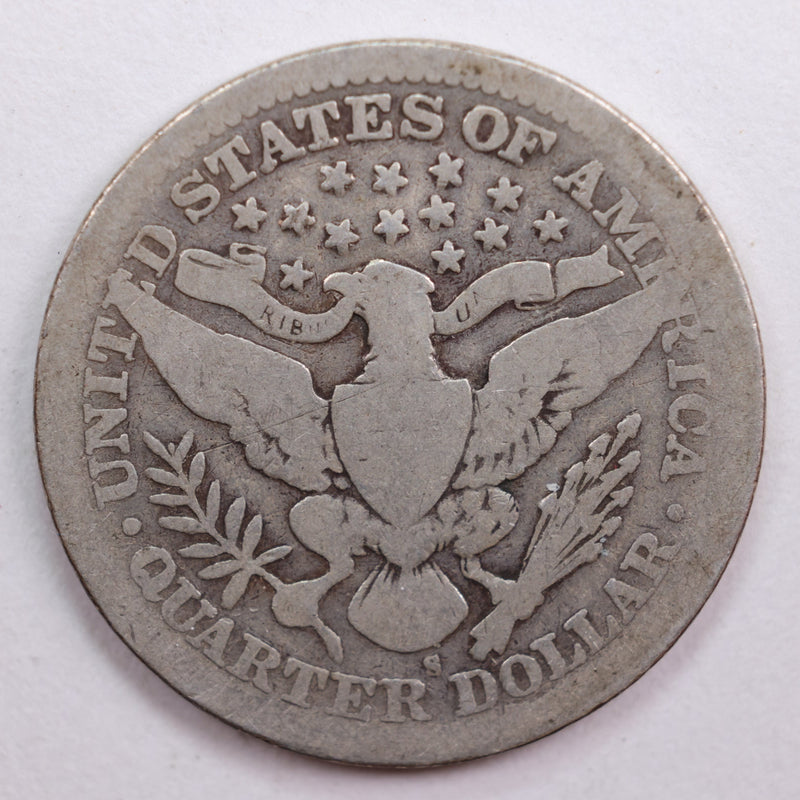 1909-S Barber Quarter, Good Circulated Coin, Store
