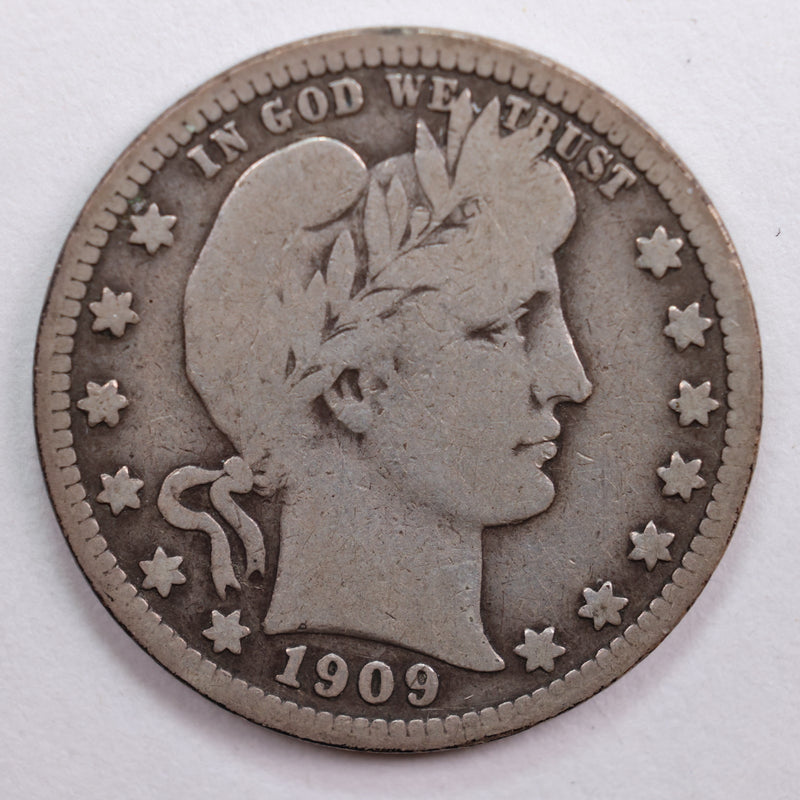 1909 Barber Quarter, Fine Circulated Coin, Store