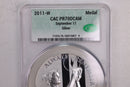 2011-W September 11., U.S. Mint Silver Medal., CAC PR70., Store GMC116
