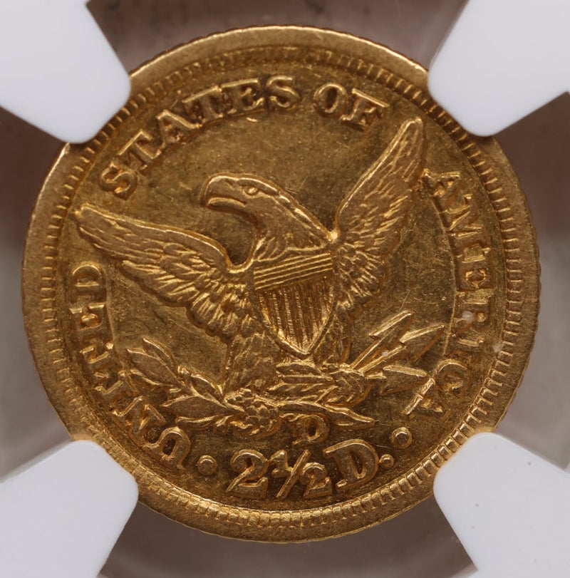 1846-D $2.50, Gold Quarter Eagle, DAHLONEGA Mint, NGC AU-55, Store Sale
