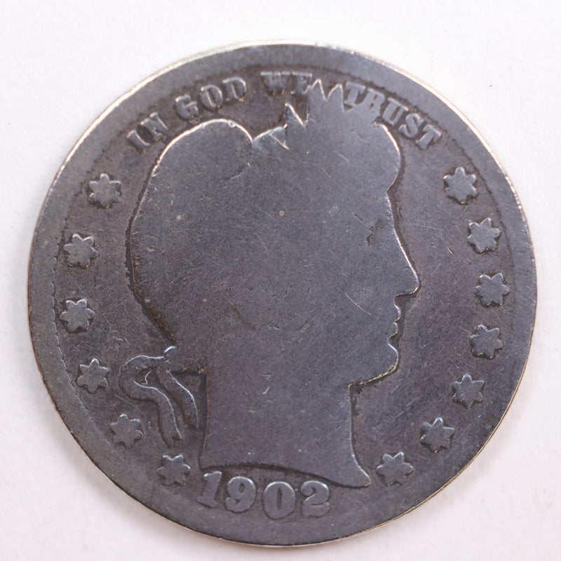 1902 Barber Quarter, Abt Good Circulated Coin, details, Store