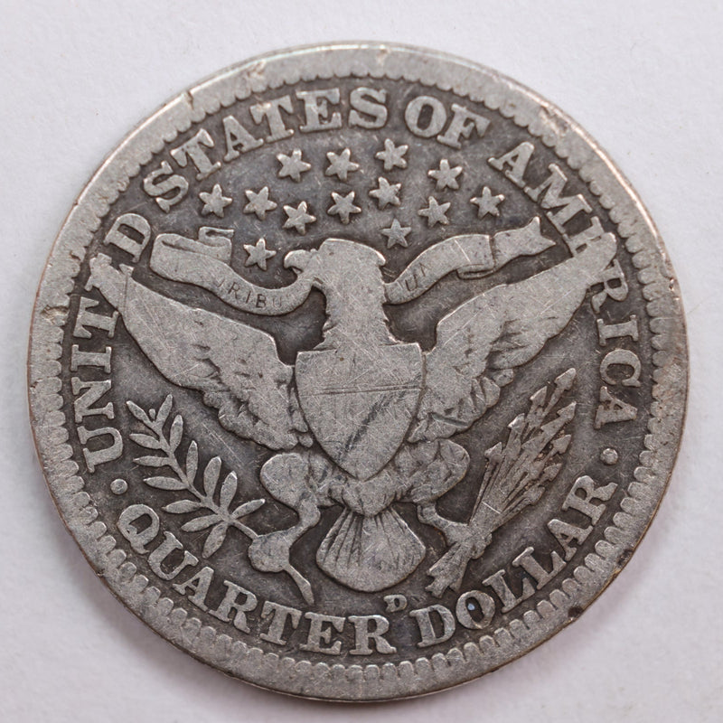1913-D Barber Quarter, Very Good Circulated Coin, Store