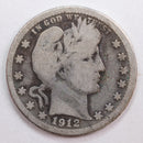 1912-S Barber Quarter, Good+ Circulated Coin, Store