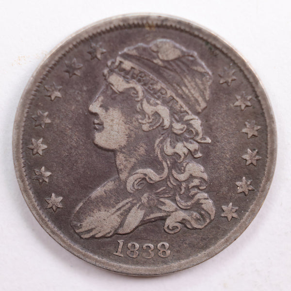 1838 Capped Bust Quarter, Very Fine+ Circulated Coin, Store #QR730