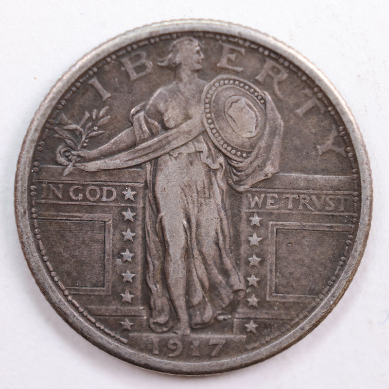 1917 T1 Standing Liberty Quarter, Extra Fine Circulated Coin, Store
